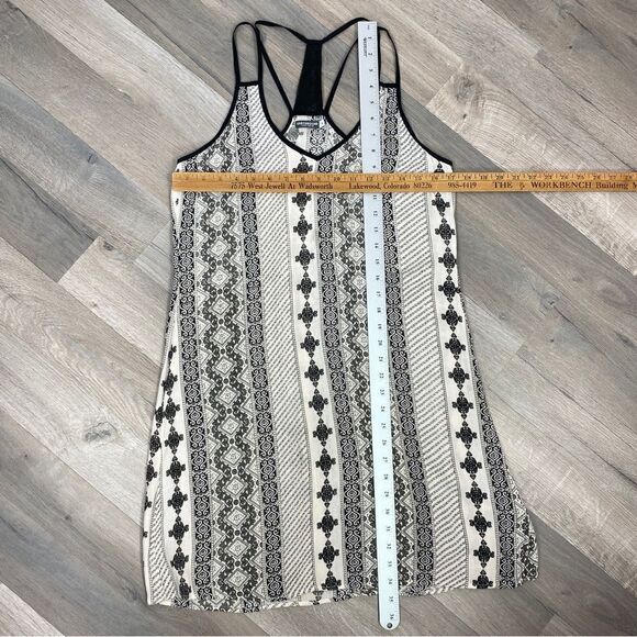 Earthbound Trading Co. Printed Mini Dress Black Tan Medium - Picture 13 of 13